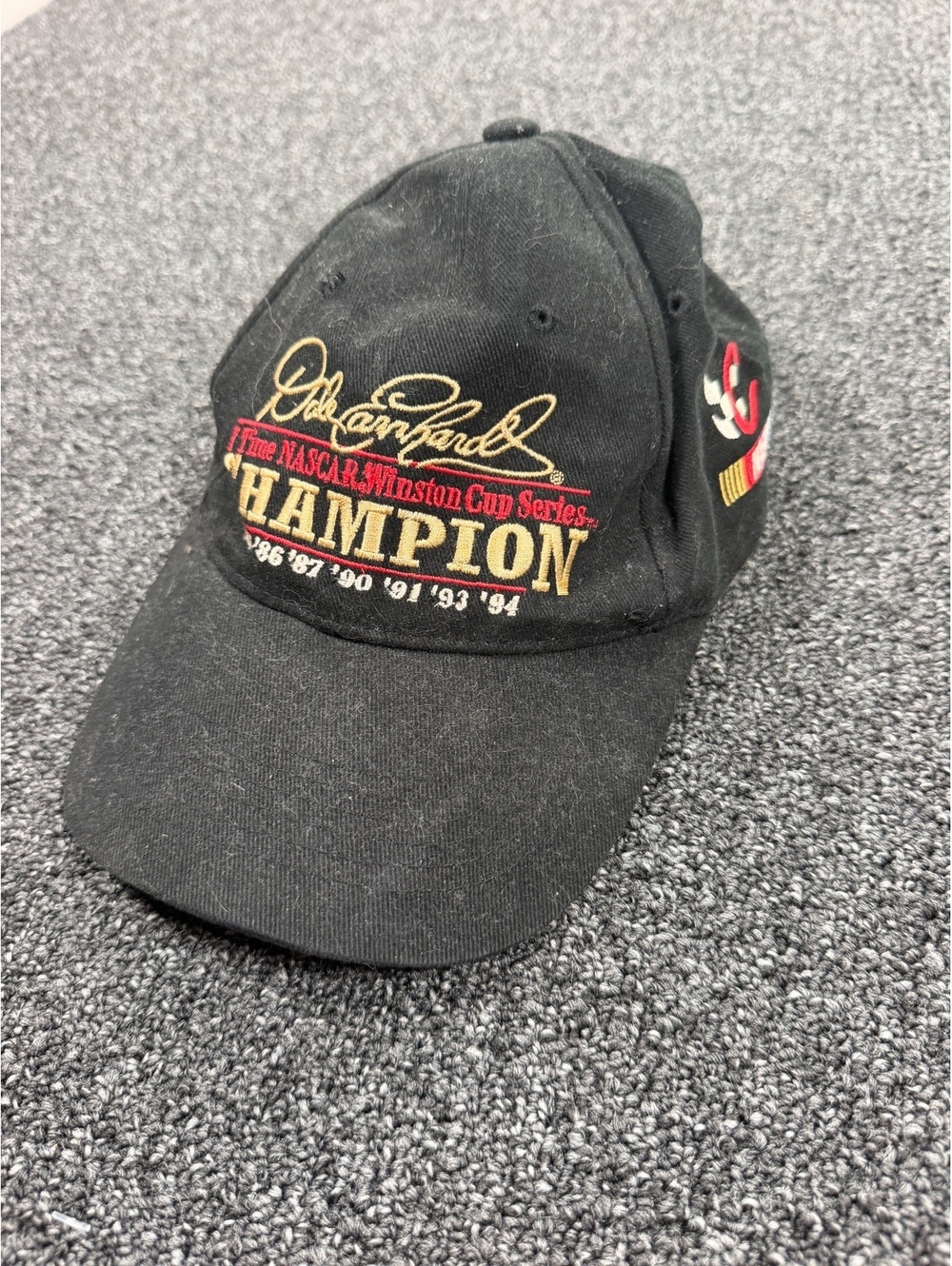 Vintage Dale Earnhardt NASCAR Champion Black Baseball Cap